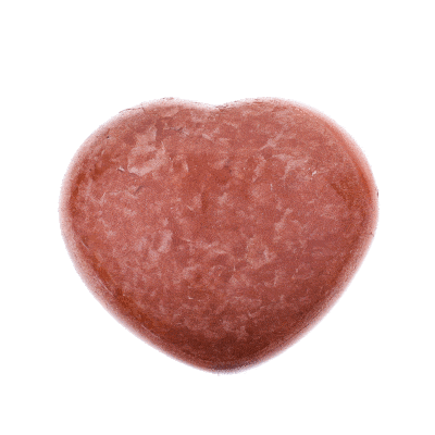 Polished 6.5cm heart made of natural carnelian gemstone. Buy online shop.