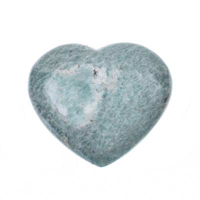 Γυαλισμένη καρδιά από φυσική πέτρα Αμαζονίτη μεγέθους 7cm. Αγοράστε online shop.