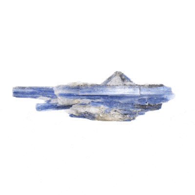 Raw 19cm piece of natural blue kyanite gemstone with quartz. 