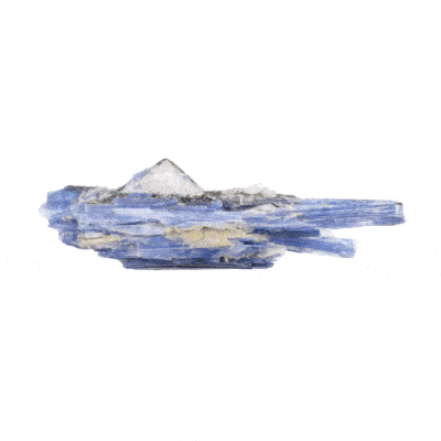 Raw 19cm piece of natural blue kyanite gemstone with quartz. 