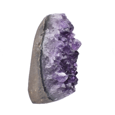 Natural 10.5cm piece of amethyst gemstone with polished outline.