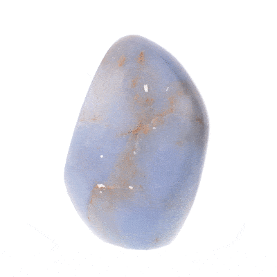 Polished 8.5cm piece of natural ovoid angelite gemstone. 