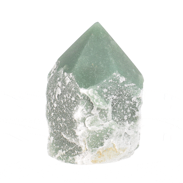 Point από φυσική πέτρα Αβεντουρίνης με γυαλισμένη κορυφή και ύψος 8cm.