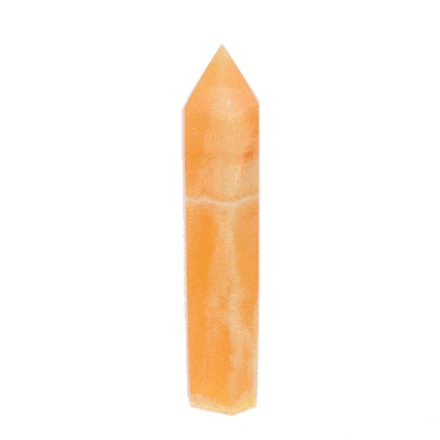 Γυαλισμένο point από φυσική πέτρα Πορτοκαλί Καλσίτη, ύψους 8,5cm. Αγοράστε online shop.