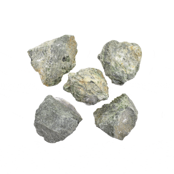 Ακατέργαστα κομμάτια φυσικής πέτρας Διοψιδίου, με μέγεθος από 7cm έως 9cm. Αγοράστε online shop.