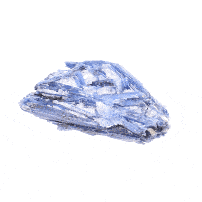 Raw 11cm piece of natural blue kyanite gemstone with quartz. Buy online shop.