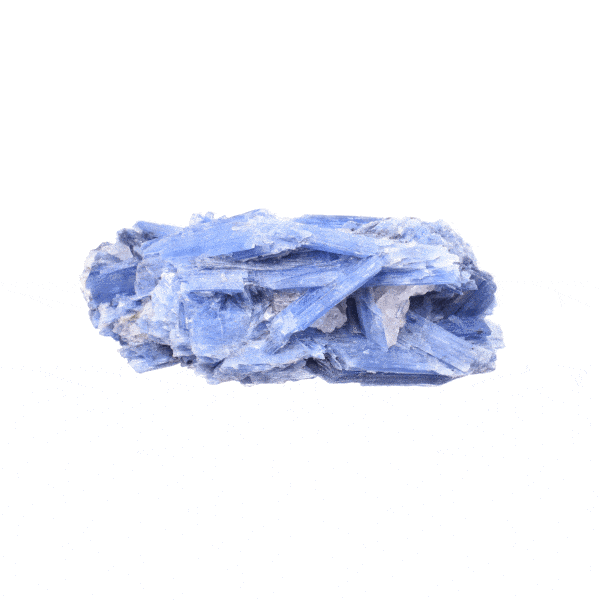 Raw 11cm piece of natural blue kyanite gemstone with quartz. Buy online shop.