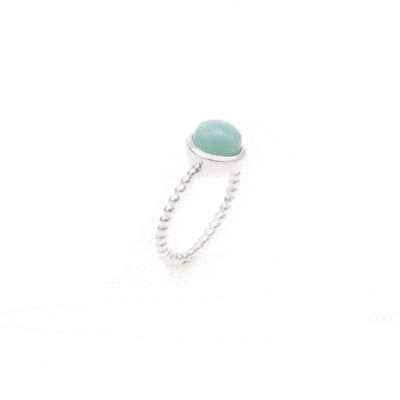 Amazonite Ring Round Shape