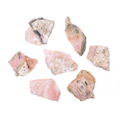 Ακατέργαστα κομμάτια φυσικής πέτρας Ροζ Οπαλίου με μέγεθος από 4cm έως 6,5cm. Αγοράστε online shop.