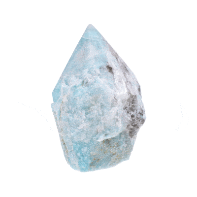 Polished top 10cm point made from raw natural amazonite gemstone.  Buy online shop.