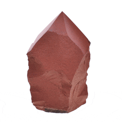 Polished top 10.5cm point made from raw natural red jasper gemstone. Buy online shop.