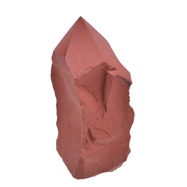 Polished top 10.5cm point made from raw natural red jasper gemstone. Buy online shop.