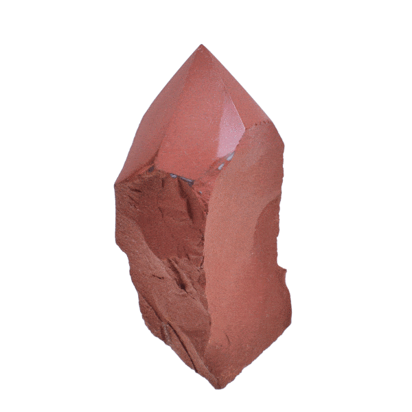 Polished top 10.5cm point made from raw natural red jasper gemstone. Buy online shop.