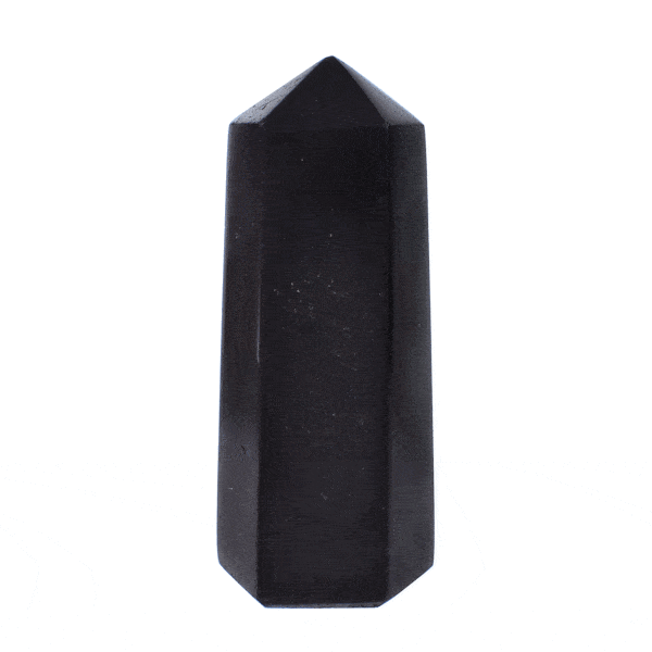 Polished 11cm point made form natural black tourmaline gemstone.