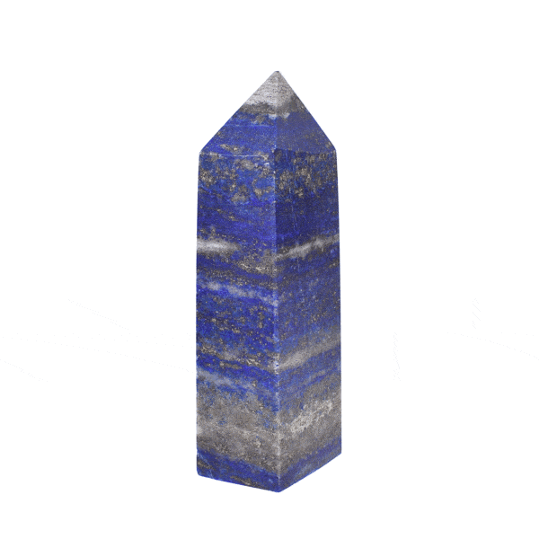 Polished 7.5cm point made form natural lapis lazuli gemstone.