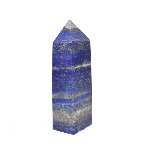 Polished 7.5cm point made form natural lapis lazuli gemstone.