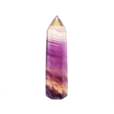 Polished 8.5cm point made from natural fluorite gemstone.