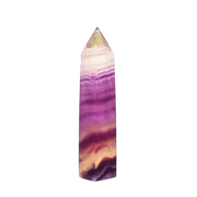 Polished 8.5cm point made from natural fluorite gemstone.