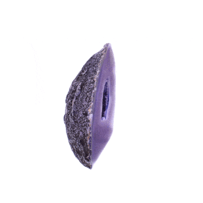 Mini 7.5cm natural, purple agate geode gemstone with crystal quartz.