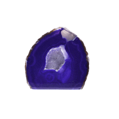 Mini 7.5cm natural, purple agate geode gemstone with crystal quartz.